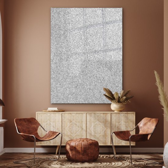 MuchoWow® Peinture sur verre 120x160 cm - Peinture sur verre acrylique - Granit - Structure - Grijs - Design - Photo sur verre - Peintures