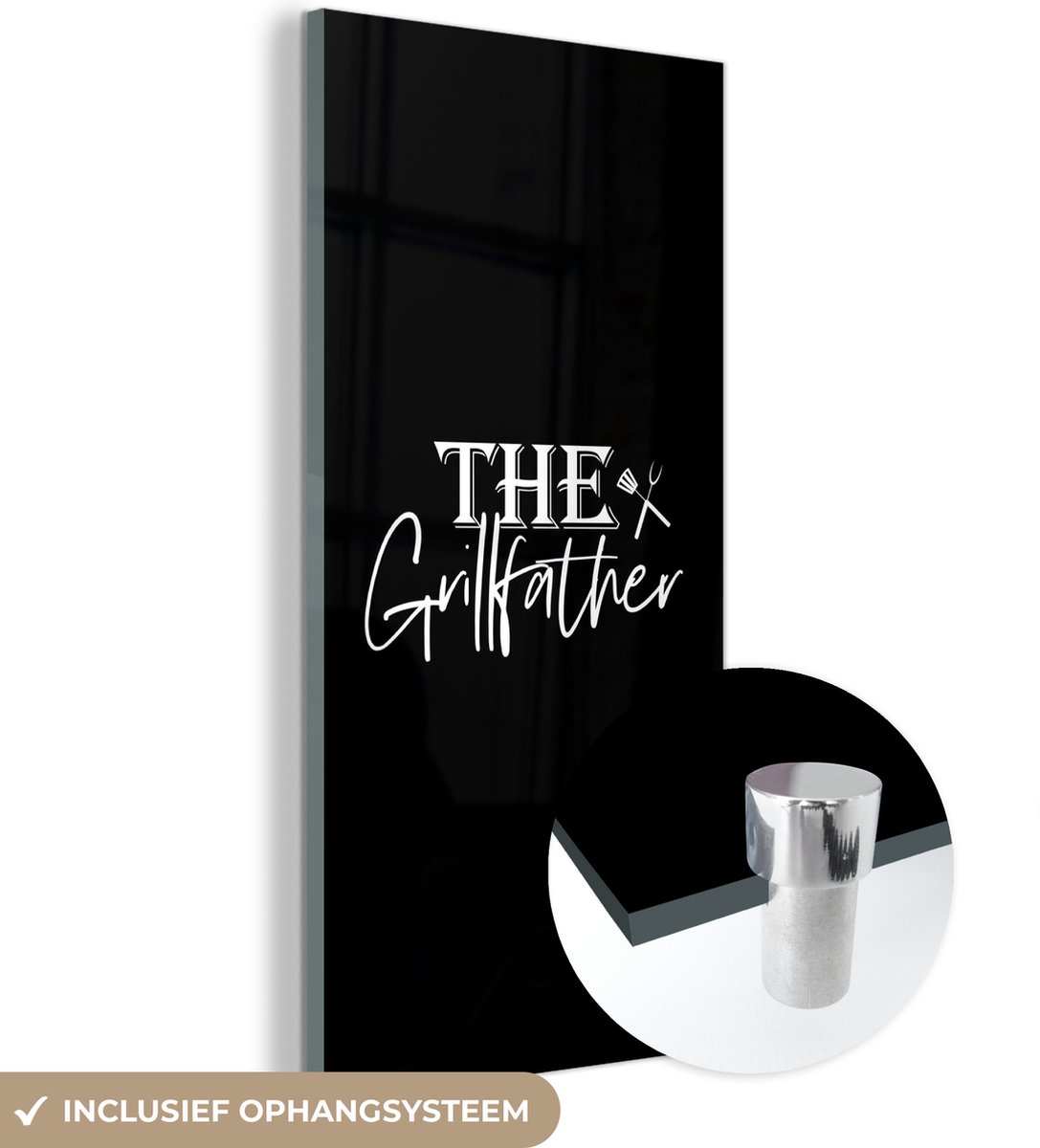 ® Glasschilderij 60x120 cm - Schilderij acrylglas - BBQ - Koken - Grillen - The Grillfathe