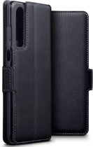 Qubits - lederen slim folio wallet hoes - Geschikt voor Huawei P30 - Zwart