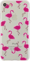 GadgetBay Transparant Roze flamingo TPU hoesje iPhone 7 8 case cover