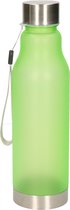 Waterfles/drinkfles/sportfles - groen - kunststof - rvs - 600 ml
