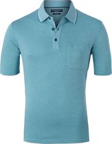 CASA MODA comfort fit poloshirt - turquoise melange -  Maat: 5XL