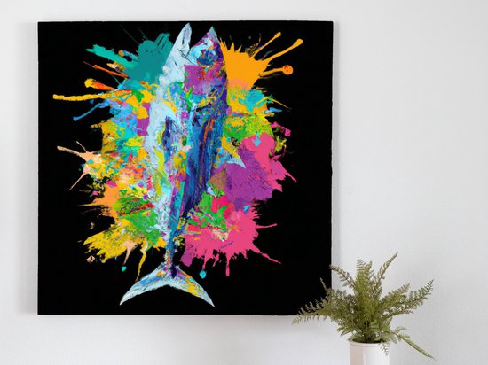 Toughest Tuna kunst - 60x60 centimeter op Canvas | Foto op Canvas - wanddecoratie