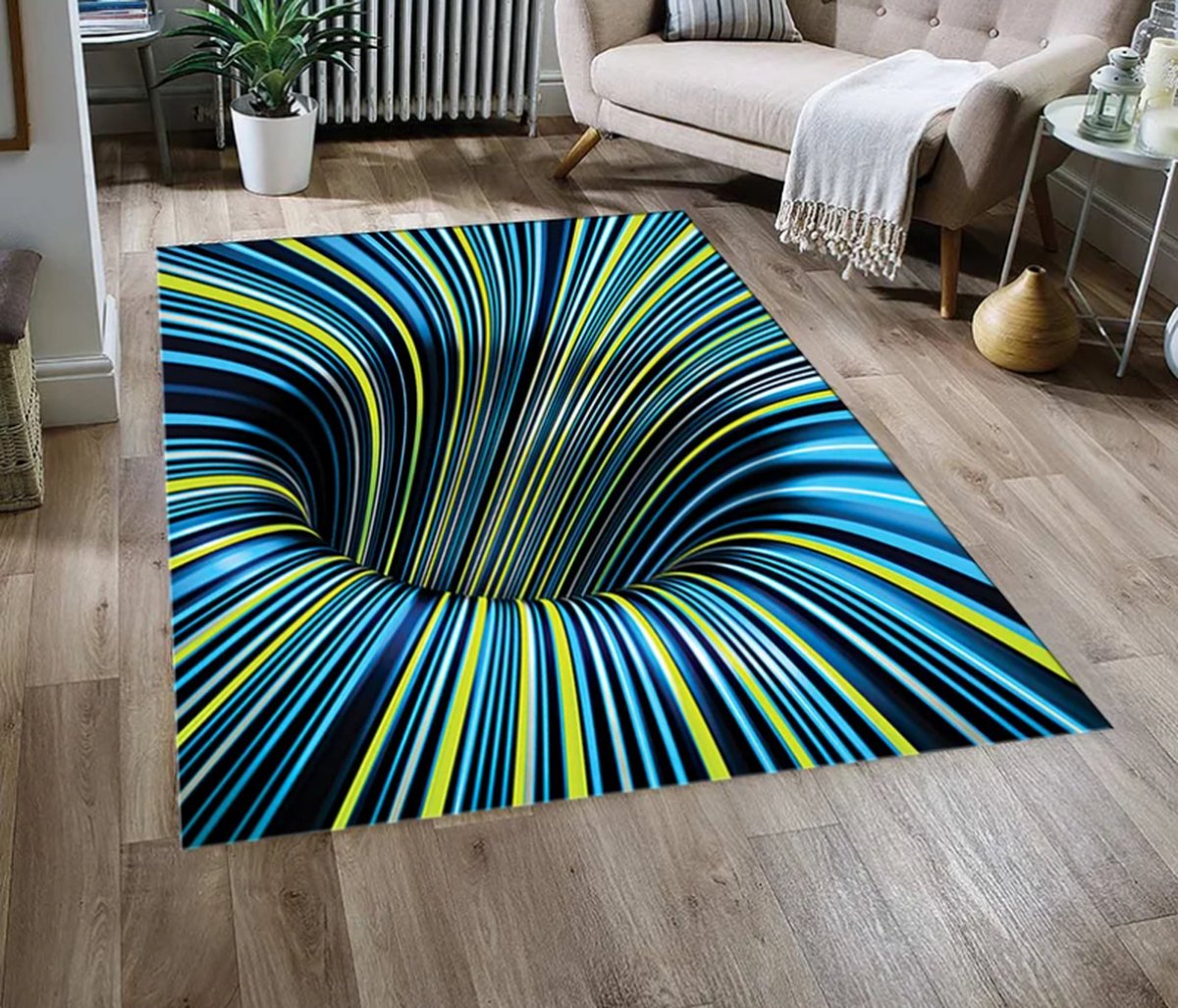 Acheter Tapis de salon lavable en machine imprimé numérique, tapis