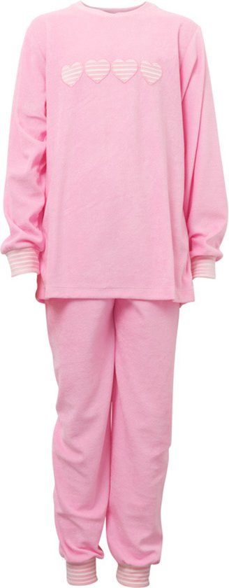 Lunatex badstof meisjes pyjama - 4033 - Roze - 176