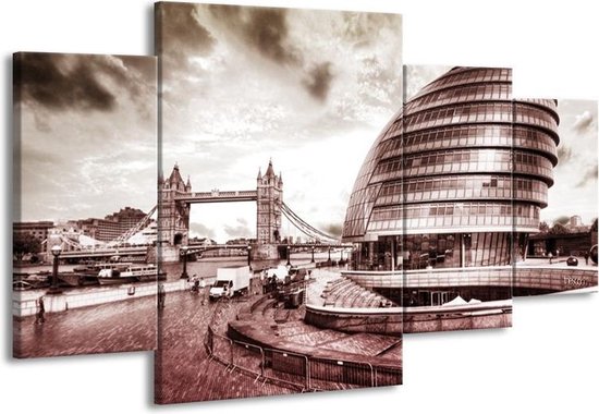 Peinture sur toile Londres | Gris, blanc | 160x90cm 4 Liège
