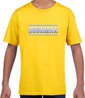 Buurman verkleed t-shirt geel voor kinderen - buurman carnaval / feest shirt kleding / kostuum voor kids 146/152