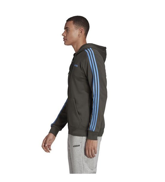 adidas Essentials 3-Stripes vest heren antraciet/blauw " | bol.com