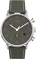 Timex Waterbury TW2T71400 Horloge - Leer - Groen - Ø 40 mm