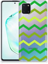 Geschikt voor Samsung Galaxy Note 10 Lite TPU bumper Zigzag Groen