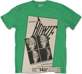 David Bowie Heren Tshirt -XL- Concert '83 Groen