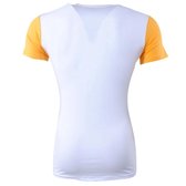 Carisma - Heren T-Shirt - Ronde Hals - Slim Fit - Wit - Geel