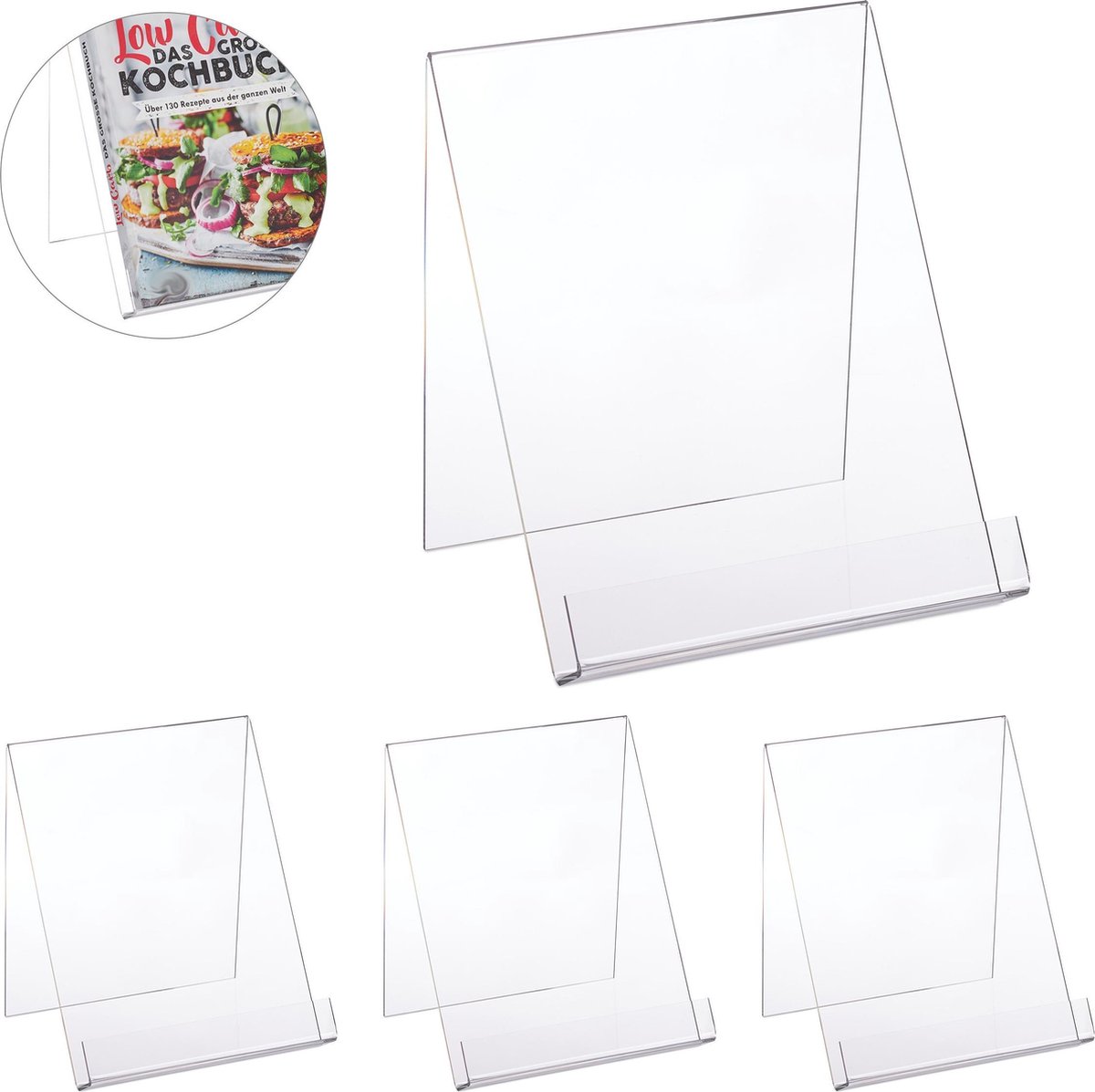 8 Pack Acryl Boekenstandaard, Duidelijke Ezel Standaard Voor Display Boek Display Houder Display Stand Voor Album Cd Foto Plaat