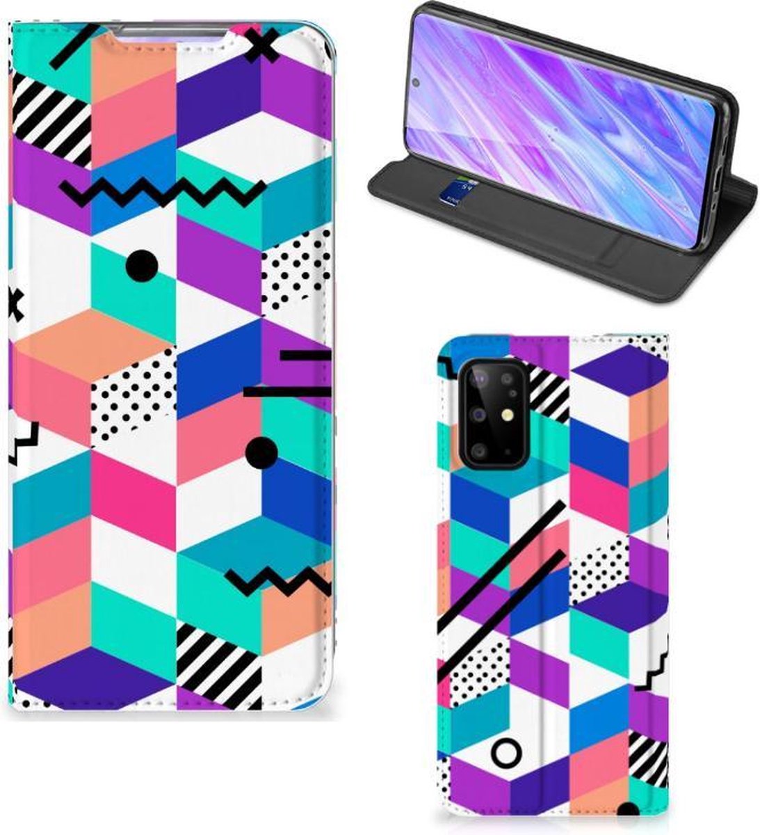 Samsung Galaxy S20 Plus Stand Case Blokken Kleurrijk