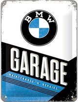 BMW Garage Metalen wandbord in reliëf 15x20 cm