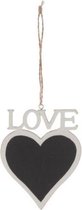 Moederdag - Wooden Heart With "love" 8x10cm 3pc White/black
