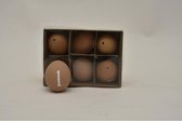 Decoratie Eieren - Kippeneieren Bruin Met Nummers - 6 Stuks