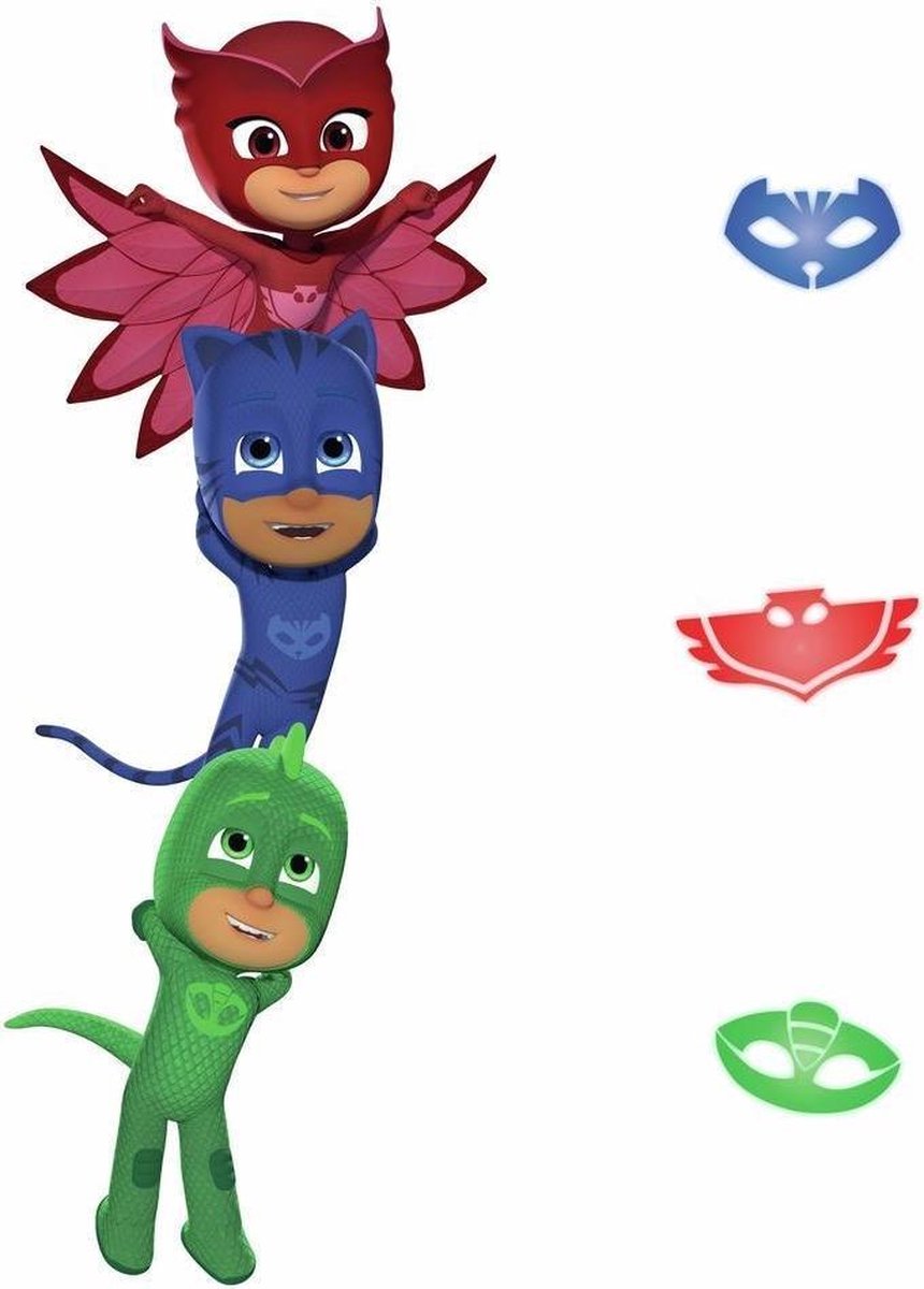 muurstickers PJ Masks vinyl 6 stuks