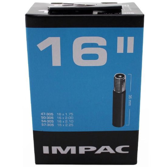 Impac Binnenband 16x1.75/2.35 - Schrader ventiel 35mm - Duurzaam rubber - ETRTO 47/57-305 — afbeelding 3
