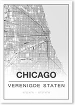 Poster/plattegrond CHICAGO - A4