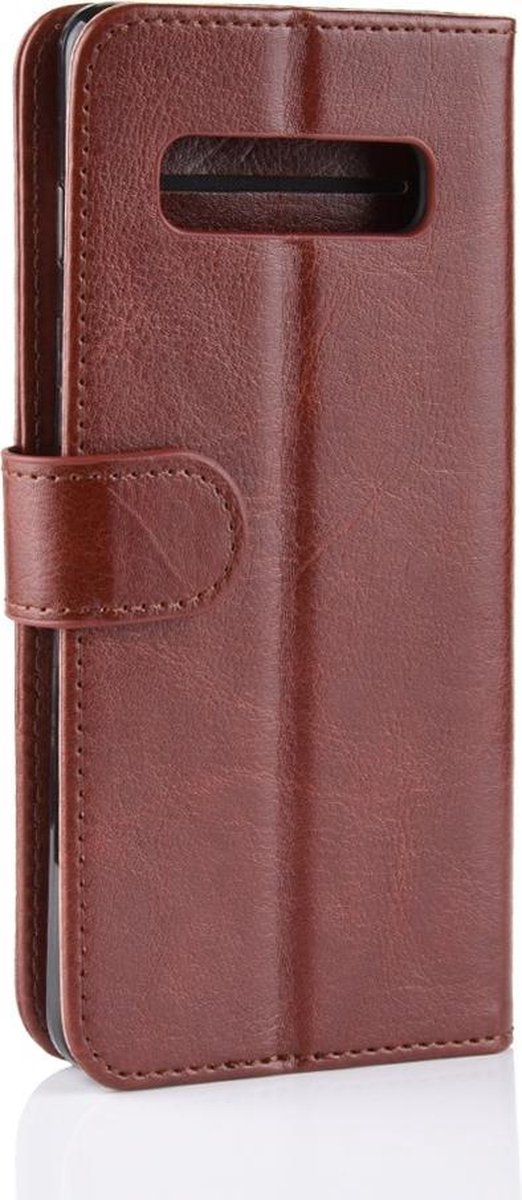 Mobigear Telefoonhoesje geschikt voor Samsung Galaxy S10 Hoesje | Mobigear Wallet Bookcase Portemonnee | Pasjeshouder voor 3 Pasjes | Telefoonhoesje voor Pinpas / OV Kaart / Rijbewijs - Bruin