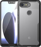 Google Pixel 3 XL Hoesje - Mobigear - Crystal Serie - Hard Kunststof Backcover - Transparant / Zwart - Hoesje Geschikt Voor Google Pixel 3 XL
