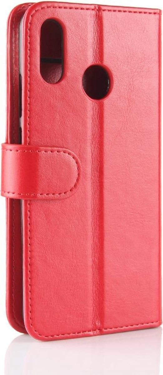 Mobigear Telefoonhoesje geschikt voor Huawei P30 Lite Hoesje | Mobigear Wallet Bookcase Portemonnee | Pasjeshouder voor 3 Pasjes | Telefoonhoesje voor Pinpas / OV Kaart / Rijbewijs - Rood
