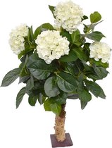 Hortensia Deluxe kunstplant 65 cm op voet crème