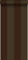 Origin papier peint à rayures marron mat et bronze brillant - 345729