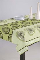Luxe Stoffen Tafellaken - Tafelkleed - Tafelzeil - Duurzaam - Hoogwaardig - Isis Groen - Taupe - 140 cm x 250 cm