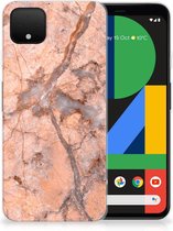 TPU Siliconen Hoesje Google Pixel 4 XL Marmer Oranje