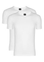 2-pack: Hugo Boss stretch T-shirts Slim Fit - O-hals - wit -  Maat S