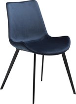 Set van 2 Danform Hype eetkamerstoel midnight blauw velours, zwarte poten.