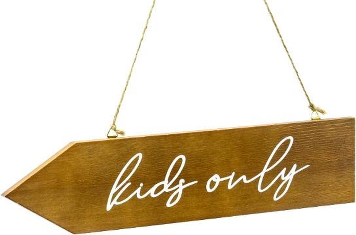 PartyDeco - Wegwijzer kids only - Speelfiguur Hout -