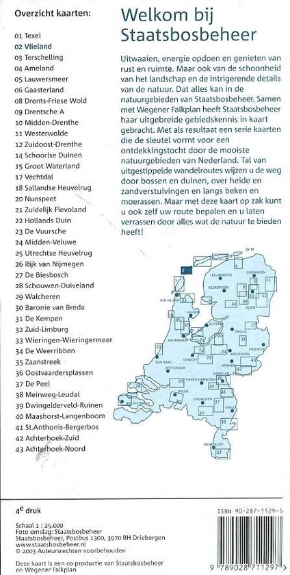 Kaart van Nederland met genummerde gebieden, welkom bij Staatsbosbeheer