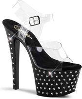 Pleaser Sandaal met enkelband, Paaldans schoenen -40 Shoes- STARDUST-708 Paaldans schoenen Zwart