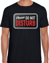 Please do not disturb fun tekst t-shirt zwart voor heren 2XL