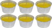 6x Geurkaarsen citronella tegen muggen 6 branduren - Geurkaarsen citrus geur - Glazen lantaarn - Anti-muggen citronella