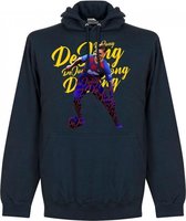 Frenkie de Jong Barcelona Script Hoodie – Navy – M