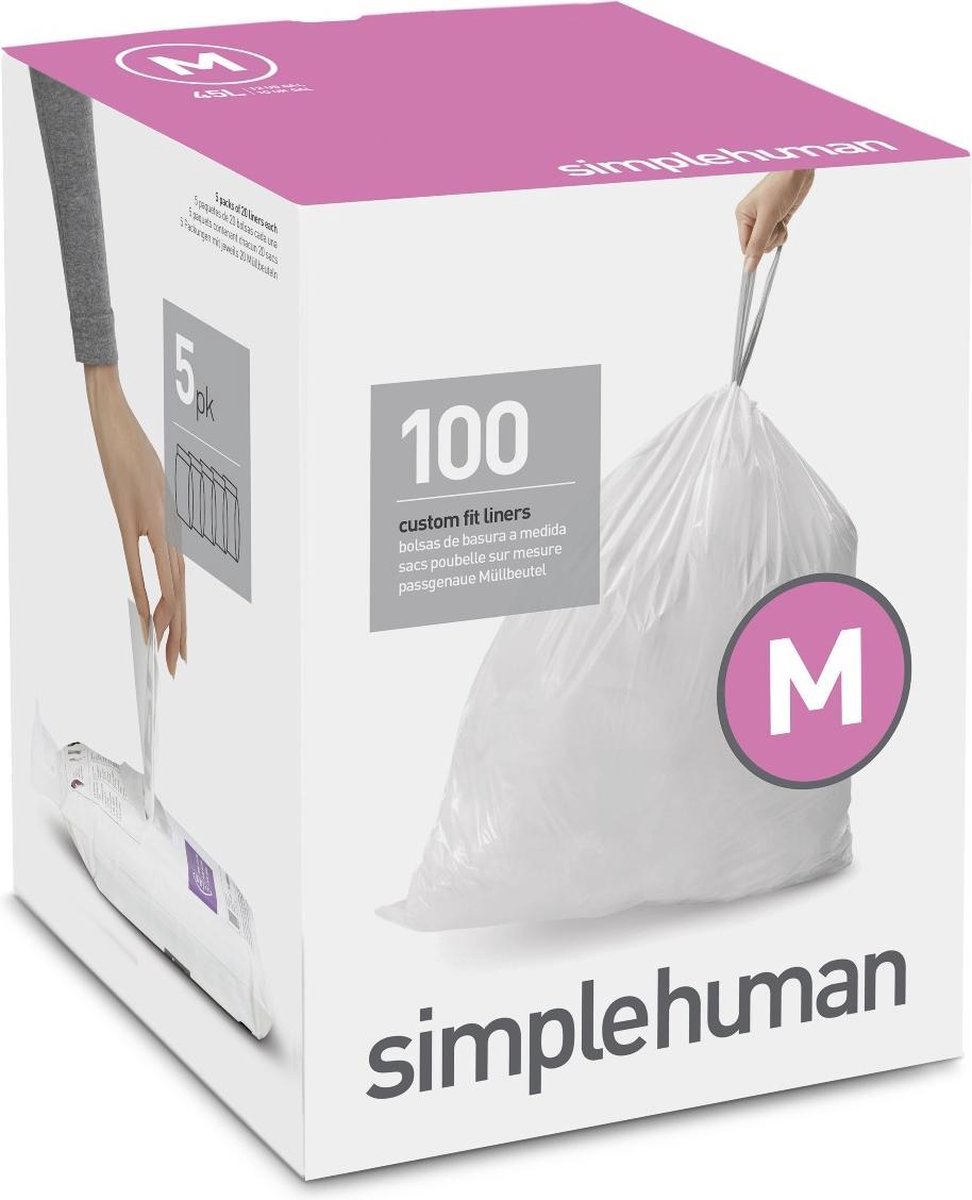 Simplehuman afvalzakken code M 45 liter 100 stuks