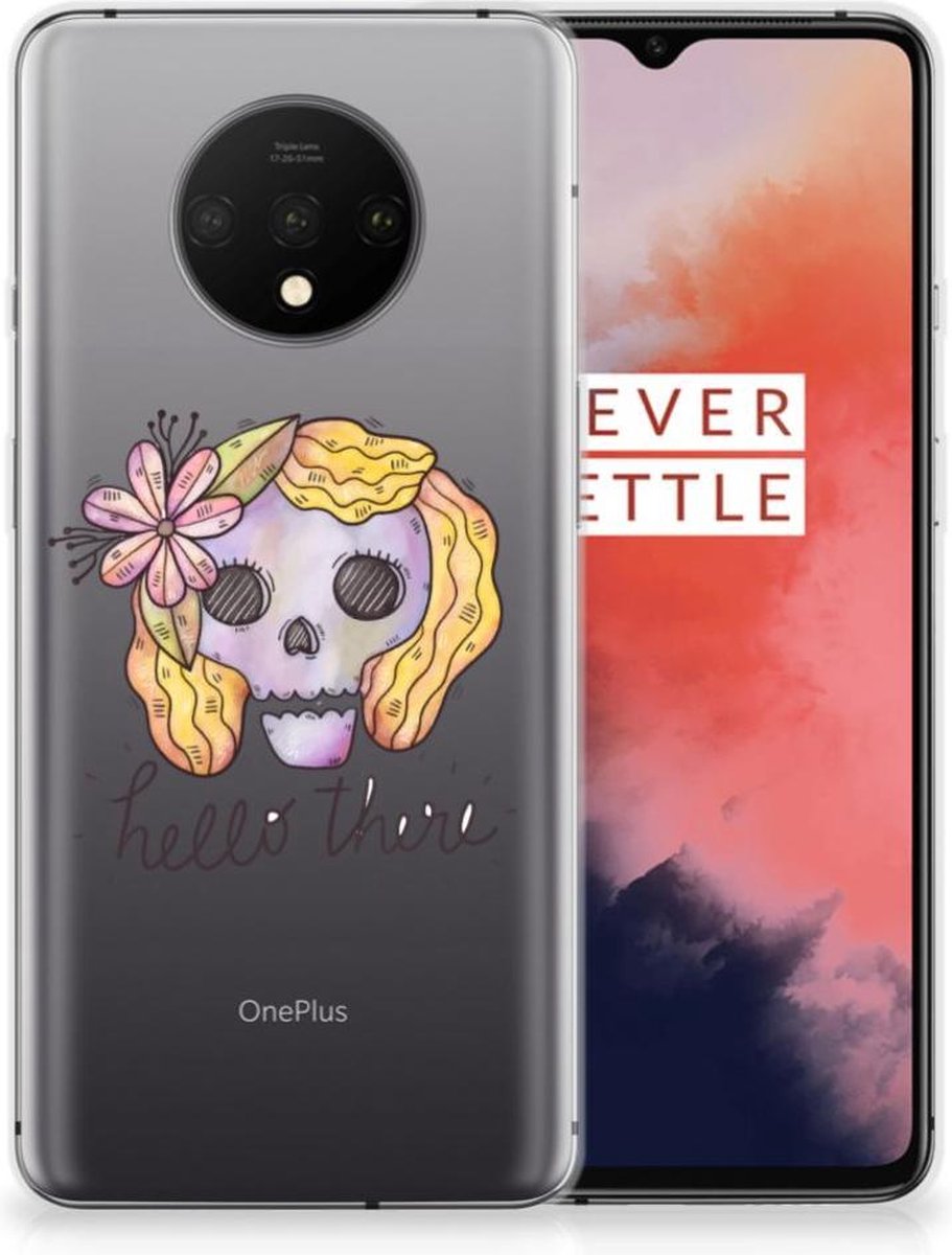Silicone Back Case OnePlus 7T Boho Skull