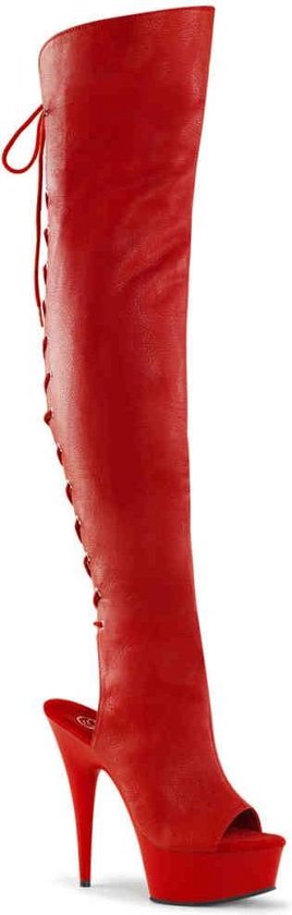 Foto: Eu 37 us 7 delight 3019 6 heel 1 3 4 pf open toe heel thigh high boot side zip