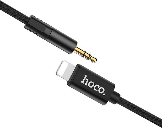 HOCO UPA13 Sound Source - Audiokabel - 3,5mm naar 3,5mm Jack - Voor Apple iPhone en iPad - 1 meter - Zwart - Hoco