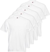 5x T-shirt blanc basique grande taille pour homme - 4XL - chemises en coton abordables