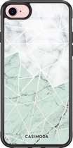 iPhone 8/7 hoesje glass - Marmer mint mix | Apple iPhone 8 case | Hardcase backcover zwart
