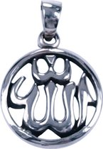 Zilveren Allah opengewerkt ketting hanger