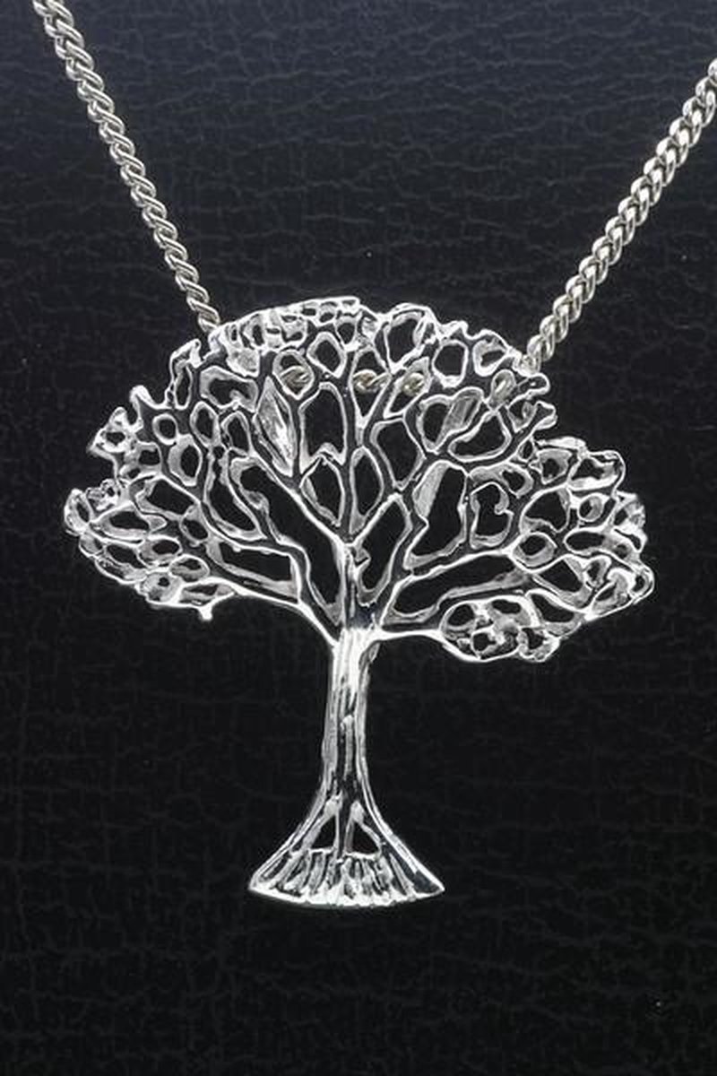 Zilveren Levensboom vrijstaand ketting hanger