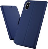 Apple iPhone XS Max Luxe Portemonnee Hoesje Blauw