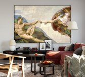 Schepping van Adam, Michelangelo Buonarroti - Foto op Akoestisch paneel - 225 x 150 cm