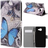 Samsung Galaxy A5 (2016) Flip Hoesje met Print Blue Butterflies